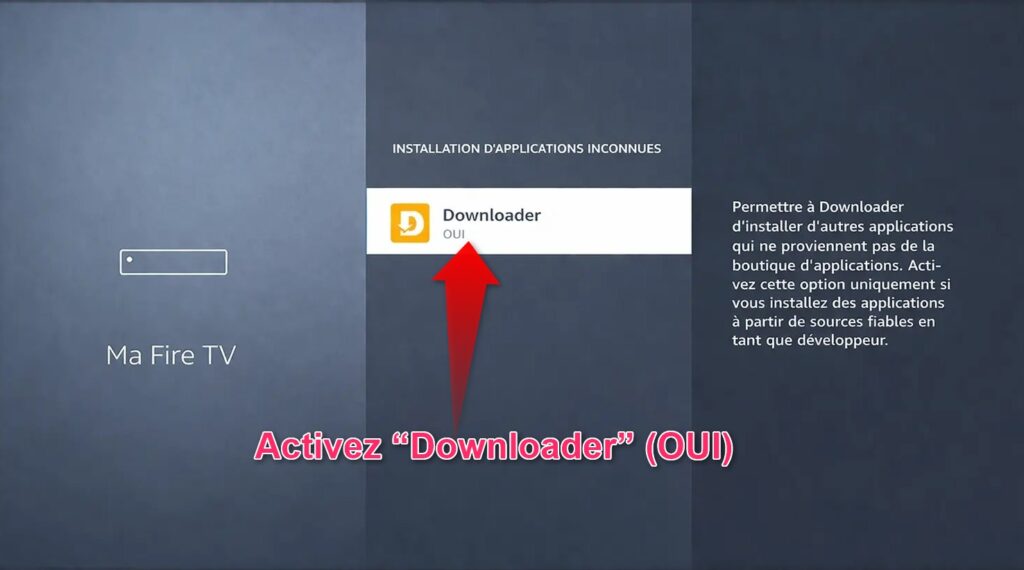 installation applications inconnues firestick autoriser sources externes