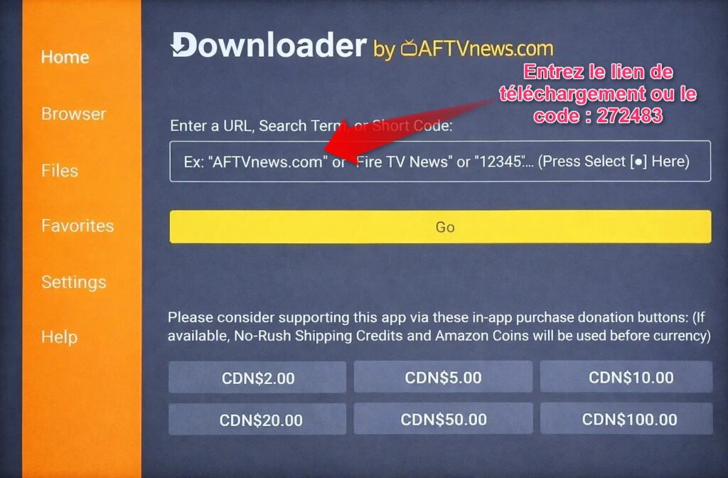 entrer code downloader firestick installer tivimate iptv player apk