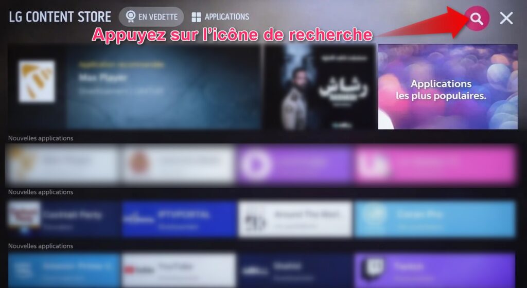 installer smart iptv sur lg tv utiliser recherche lg content store
