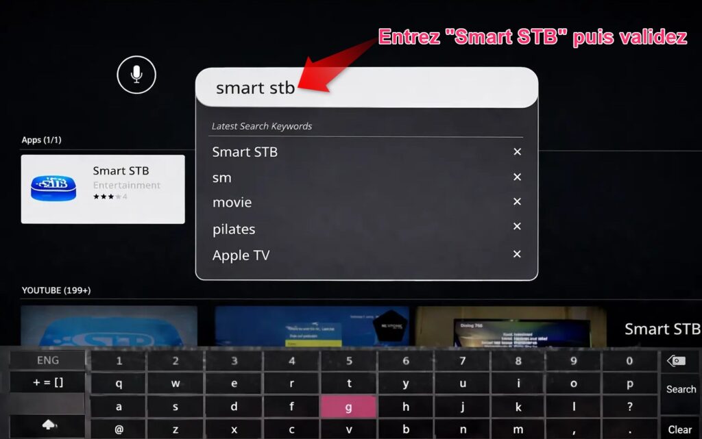 telecharger smart stb sur lg smart tv barre de recherche webos