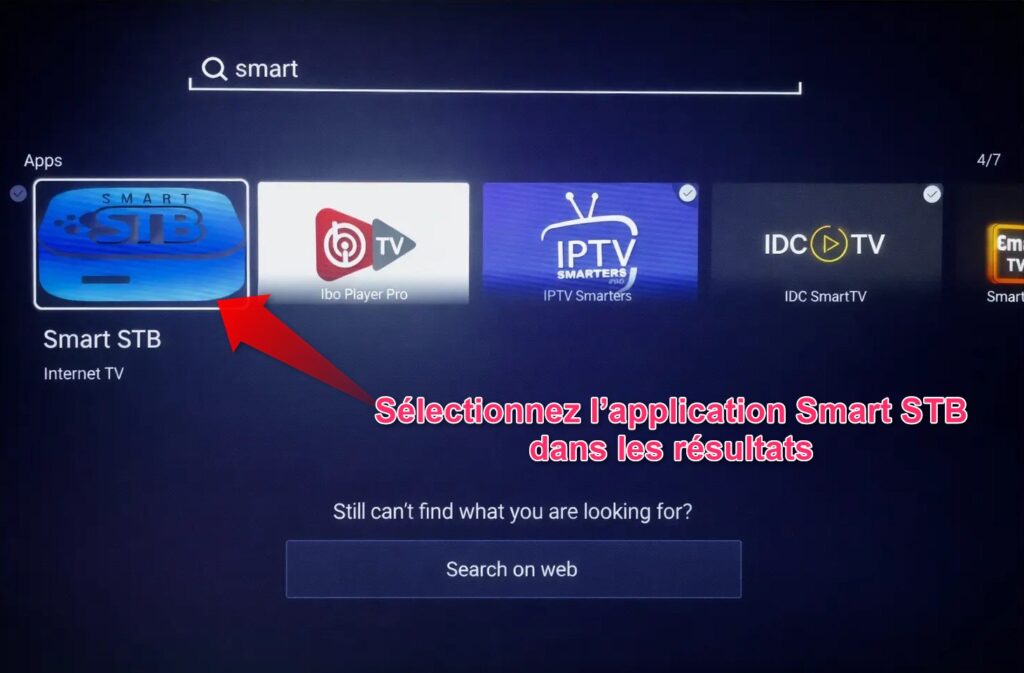 installer smart stb sur hisense tv selectionner application smart stb vidaa