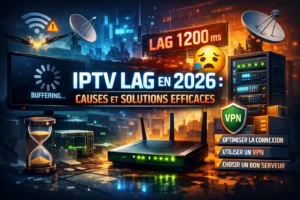 IPTV lag en 2026 avec buffering, problème de connexion et solutions efficaces comme optimisation réseau et VPN