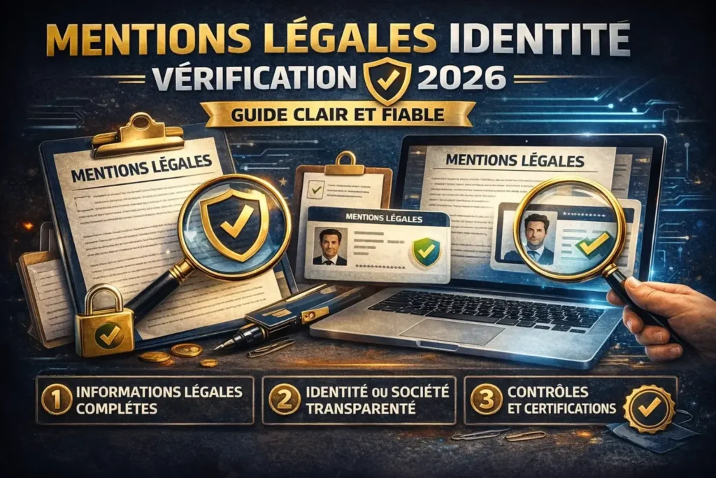 Mentions légales identité vérification 2026 : guide clair et fiable pour vérifier la transparence et la conformité d’un site