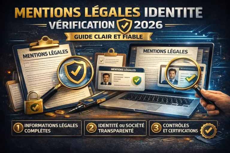 Mentions légales identité vérification 2026 : guide clair et fiable pour vérifier la transparence et la conformité d’un site
