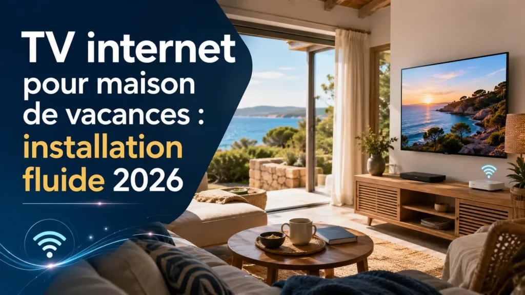 TV internet pour maison de vacances avec installation fluide en 2026 dans un salon moderne et connecté