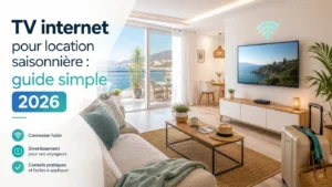 TV internet pour location saisonnière avec Wi-Fi et télévision connectée dans un logement de vacances.