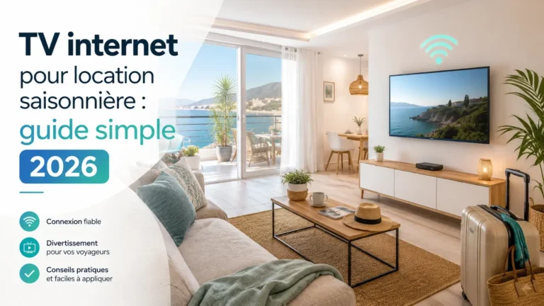 TV internet pour location saisonnière avec Wi-Fi et télévision connectée dans un logement de vacances.